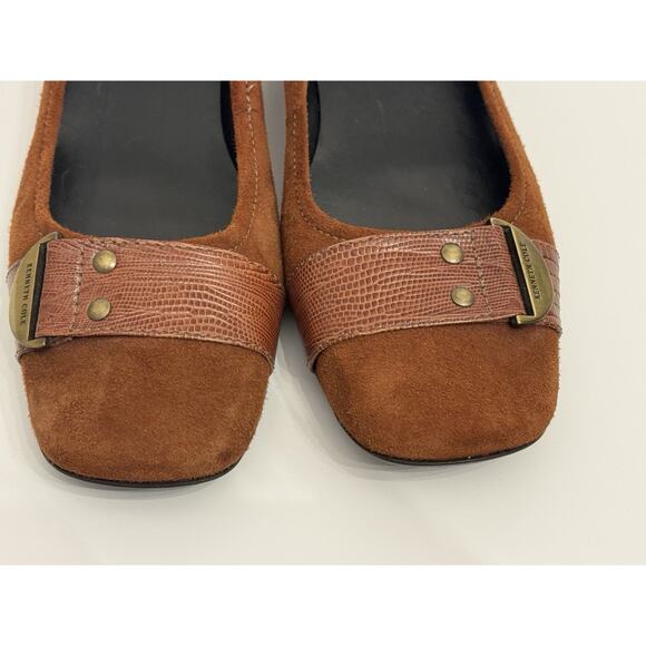 Kenneth Cole Brown Suede Leather Kitten Heels Women's 8.5 "Work It Out" Vintage - Picture 3 of 12